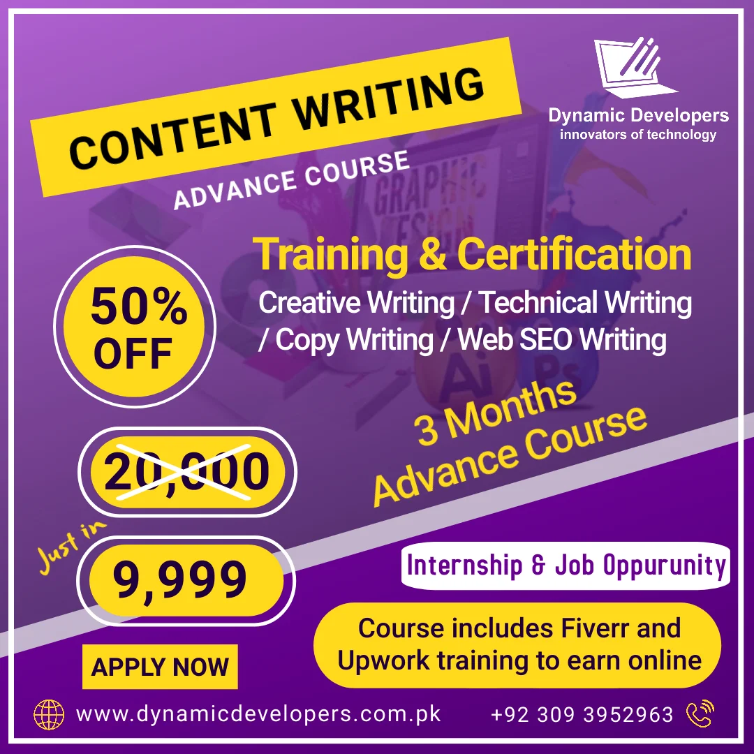 content writing course by Dynamic Developers